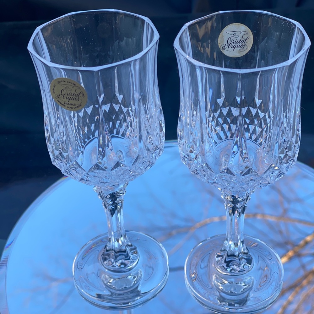 2 Longchamp Cristal D’Arques Wine Glass